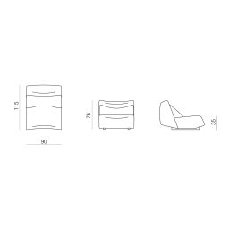 Prostoria designové sedačky Absent Sofa Seat S + Backrest Low