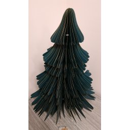 Exihand 3D Stromek papírový 50 cm s LED, zelený se zlatým glitrem