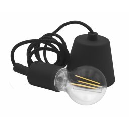 CENTURY SILIKONOVÝ ZÁVĚS FANTASY ČERNÝ pro LED žárovky délka 150cm E27 IP20 Visual Box