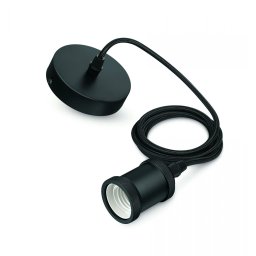 Philips Vintage závěsný kabel 2m s objímkou E27 max. 40W IP20, černá