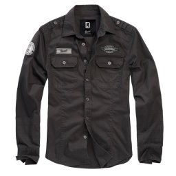 Košile LUIS VINTAGE dlouhý rukáv ČERNÁ vel. 6XL
