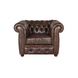 indickynabytek.cz - Pohovka jednomístná Chesterfield Liverpool z pravé hovězí kůže Whisky