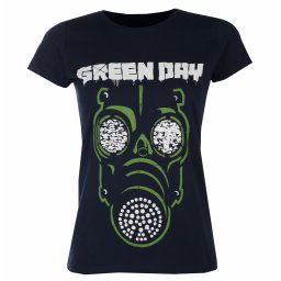 tričko dámské Green Day - Green Mask - NAVY - ROCK OFF - GDTS05LN