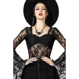 tričko s dlouhým rukávem KILLSTAR - Dolor Top - Black - KSRA007689