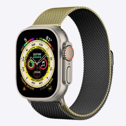 Řemínek MILANESE LOOP pro Apple Watch Series 3/2/1 (42mm) - Černý - zlatý