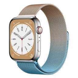 Řemínek MILANESE LOOP pro Apple Watch Series 3/2/1 (42mm) - Modrý - zlatý