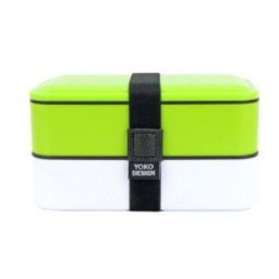Box na jídlo Bento Yoko Design, dvoupatrový, 1,2 litru, zelený