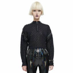 tričko dámské s dlouhým rukávem DEVIL FASHION - Punk Stitching - SR011