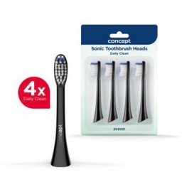 Náhradní hlavice Daily Clean ZK0051 pro zubní kartáčky Concept PERFECT SMILE ZK500x, 4 ks, černé