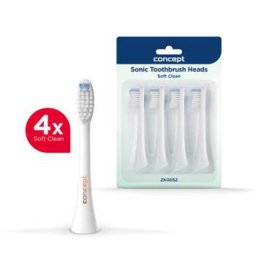 Náhradní hlavice Soft Clean ZK0052 pro zubní kartáčky Concept PERFECT SMILE ZK500x, 4 ks, bílé