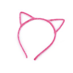 Chlupatá čelenka do vlasů kočka, barva 2 pink
