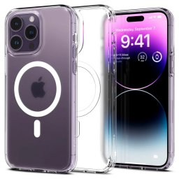 Pouzdro Spigen Ultra Hybrid MagSafe Graphite iPhone 14 Pro Max - Frosted Clear