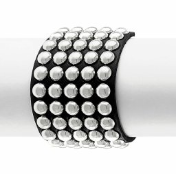 náramek BLACK SNAKE ROUND RIVETS 5 ROWS - LSF1 92
