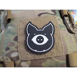 JACKETS TO GO nášivka MONSTER PIG plast velcro ČERNÁ/BÍLÁ