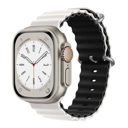 Oceánský řemínek pro Apple Watch Series 6/5/4 a SE (40mm) - Bílá - Černá