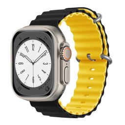 Oceánský řemínek pro Apple Watch Series 6/5/4 a SE (40mm) - Černá - Žlutá