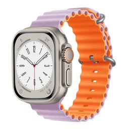Oceánský řemínek pro Apple Watch Series 6/5/4 a SE (40mm) - Fialová - Oranžová