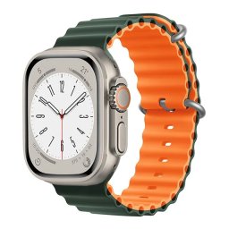 Oceánský řemínek pro Apple Watch Series 6/5/4 a SE (40mm) - Zelená - Oranžová