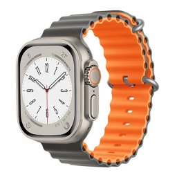 Oceánský řemínek pro Apple Watch Series 3/2/1 (38mm) - Šedá - Oranžová