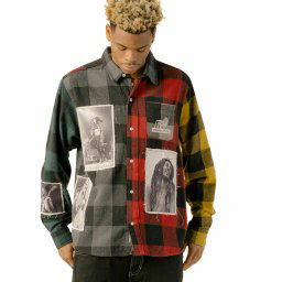 košile pánská PRIMITIVE x BOB MARLEY - Marley Patchwork Flannel - pa322655-multi