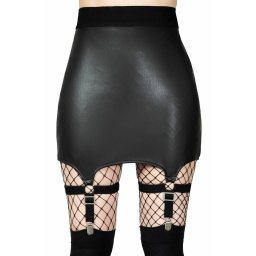sukně dámská KILLSTAR - Cassandra PU Mini - Black - KSRA007857