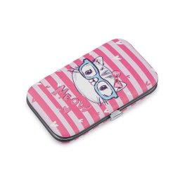Manikúra v pouzdře kočka, barva 3 pink