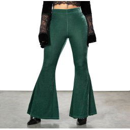 kalhoty dámské KILLSTAR - Moondance Flares - Dark Green - KSRA008859