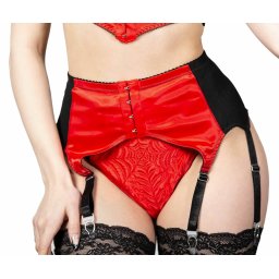 podvazkový pás KILLSTAR - Scarlet Webutant Garter - Red - KSRA008767
