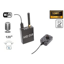 FULL HD pinhole kamera 120° s audio + 4x noční IR LED + WiFi DVR modul pro live přenos