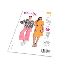 Střih Burda 5921 - Košilové šaty, halenka