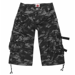 kraťasy pánské BLACK PISTOL - Camouflege - Black-Grey - B-1-93-333-08