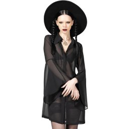 šaty dámské KILLSTAR - Arlene Shirt - Black - KSRA008295