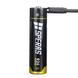 SPERAS baterie dobíjecí R26 2600 mAh micro USB typ 18650