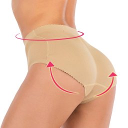 XBRA Polstrované push up tvarovací kalhotky se středním pasem tělové - S