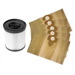 Filtr pro Parkside PWD 30, PWD 25, PNTS 1400 H4 a sáčky papírové 30L 1+5ks