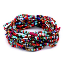 Pružné náramky z rokajlu sada 12 ks, barva 5 (12 ks) multikolor