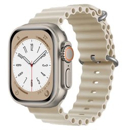 iMore Oceánský řemínek pro Apple Watch Series 6/5/4 a SE (44mm) - Anticky bílý