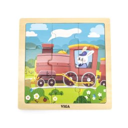 Dřevěné puzzle pro nejmenší Viga 9 ks Vlak