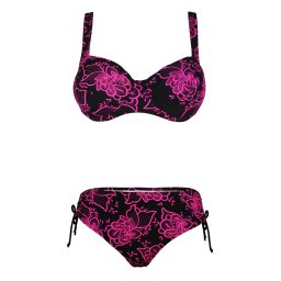 Dorka pink dvoudílné plavky kostice T101 L růžová