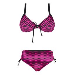 Míša dvojdílné plavky bez výztuže s kosticí D016 4XL růžová