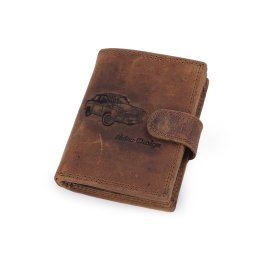 Pánská peněženka kožená pro myslivce, rybáře, motorkáře 9,5x12 cm, barva 9 hnědá světlá auto