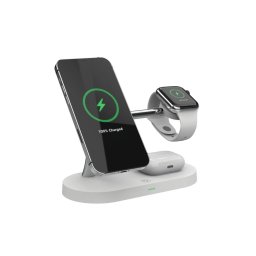 Tech-Protect A14 3in1 Bezdrátová nabíječka pro Apple Watch i Samsung Galaxy Watch - Bílá