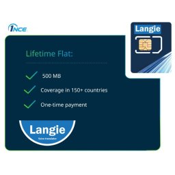 ULTRA LANGIE neomezená SIM s 500MB - 2G/3G/4G/LTE pro překlad ve 150 zemích světa platnost do 10 let