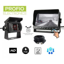 Kamerový couvací set - zadní DEFROST HD kamera s ohřevem do -40°C + 18 IR LED + 7" Monitor