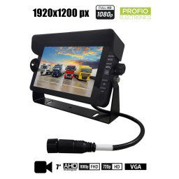 7" HD LCD monitor do auta 3CH video vstup AHD/CVBS - vysoké rozlišení 1920x1200 RGB