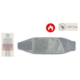 Hřejivý pas na krize ledvinový s kapsami na USB do 50°C - Topný elektrický termo luxusní 100% semišový