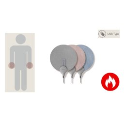 Vyhřívací podložka na ruce s USB do 50°C - Vyhřevná luxusní semišová ultra jemná - oblázka 11cm