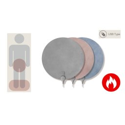 Vyhřívací podložka k sezení s USB do 50°C - Vyhřevná luxusní semišová ultra jemná - oblázka 27cm