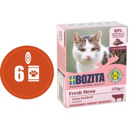 Bozita Fresh Menu kousky v omáčce s HOVĚZÍM MULTIPACK - konzerva pro kočky 6x370 g