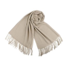 Šátek / šála typu pashmina s třásněmi 70x180 cm, barva 32 béžová střední